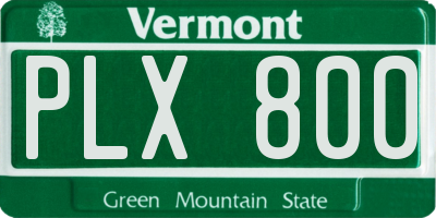 VT license plate PLX800