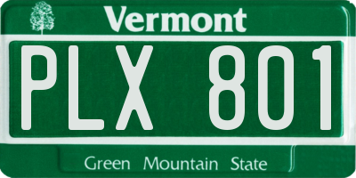 VT license plate PLX801