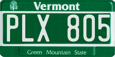 VT license plate PLX805