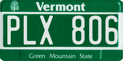 VT license plate PLX806