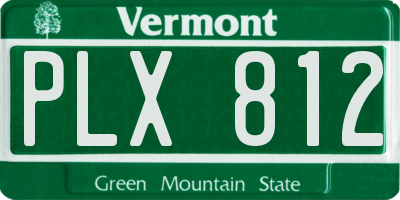 VT license plate PLX812