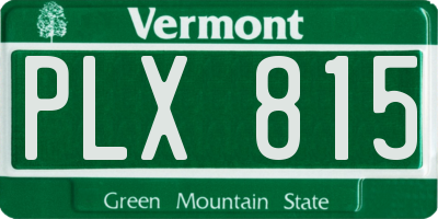 VT license plate PLX815