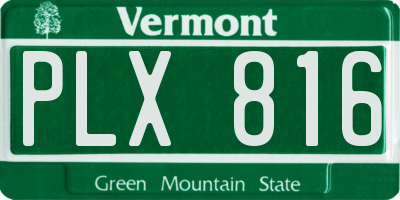 VT license plate PLX816