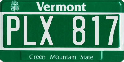 VT license plate PLX817