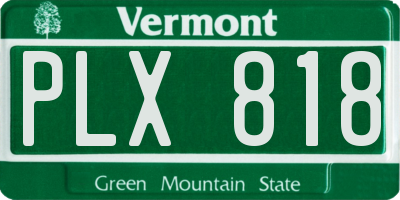 VT license plate PLX818