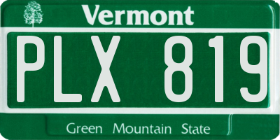 VT license plate PLX819