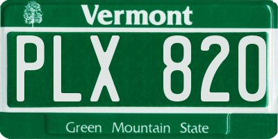 VT license plate PLX820