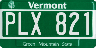 VT license plate PLX821