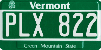 VT license plate PLX822