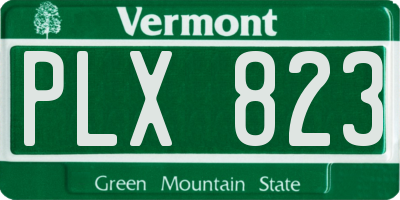 VT license plate PLX823