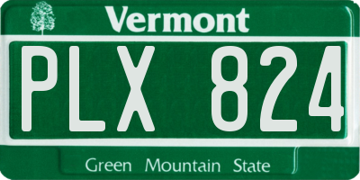 VT license plate PLX824