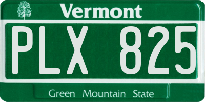 VT license plate PLX825