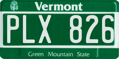 VT license plate PLX826