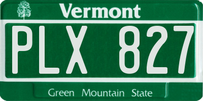 VT license plate PLX827