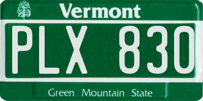 VT license plate PLX830