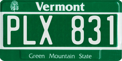 VT license plate PLX831