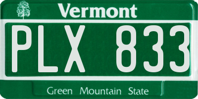 VT license plate PLX833