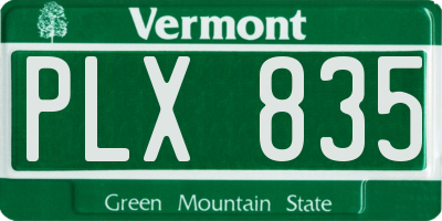 VT license plate PLX835