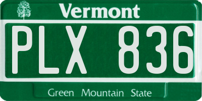 VT license plate PLX836