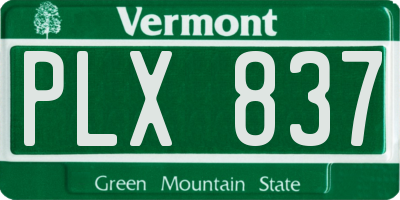 VT license plate PLX837