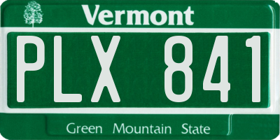 VT license plate PLX841