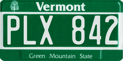 VT license plate PLX842