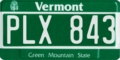 VT license plate PLX843