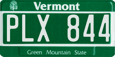 VT license plate PLX844