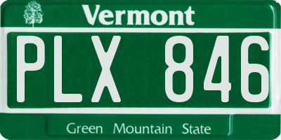 VT license plate PLX846