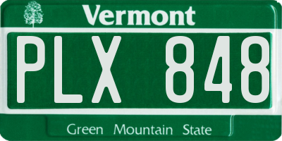VT license plate PLX848