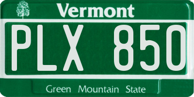 VT license plate PLX850