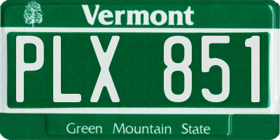 VT license plate PLX851