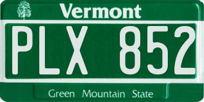 VT license plate PLX852