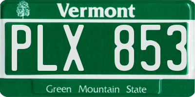 VT license plate PLX853