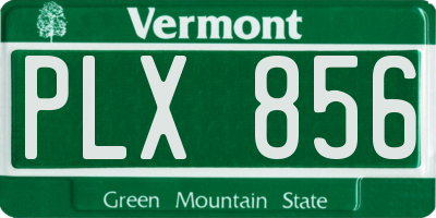 VT license plate PLX856