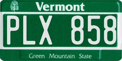 VT license plate PLX858