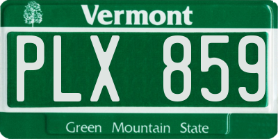 VT license plate PLX859