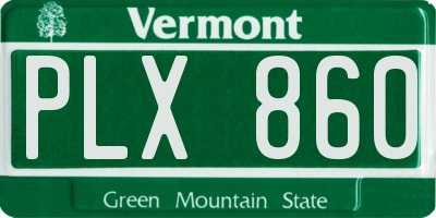 VT license plate PLX860