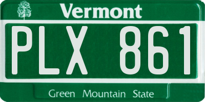 VT license plate PLX861