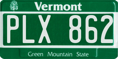 VT license plate PLX862