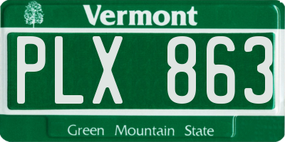 VT license plate PLX863