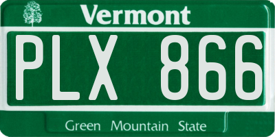 VT license plate PLX866