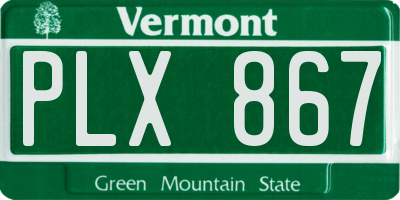 VT license plate PLX867
