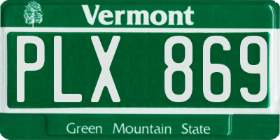 VT license plate PLX869