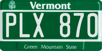 VT license plate PLX870