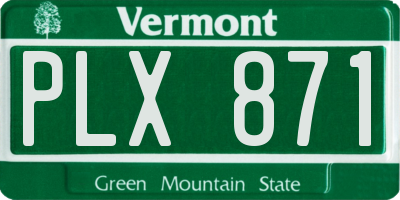 VT license plate PLX871