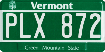 VT license plate PLX872