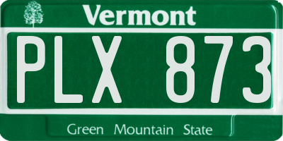 VT license plate PLX873