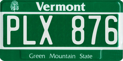 VT license plate PLX876