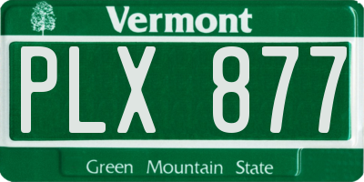 VT license plate PLX877